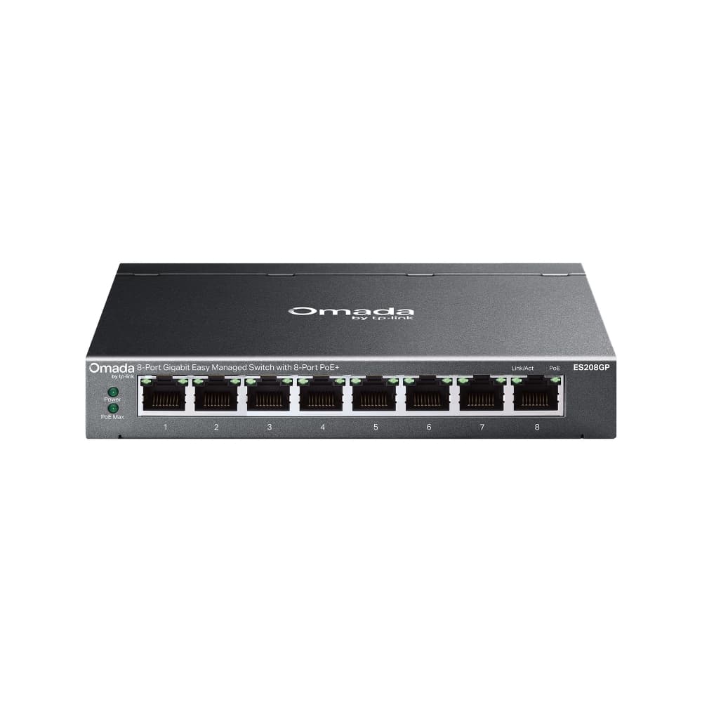 TP-Link ES208GP - Omada 8-Port Gigabit Easy Managed Switch with 8-Port PoE+, image 1 of 5