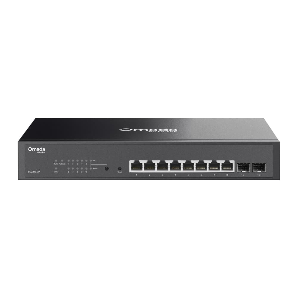 TP-Link SG2210MP - Omada 10-Port PoE+ Gigabit Smart Switch with 2 SFP Slots, image 1 of 5
