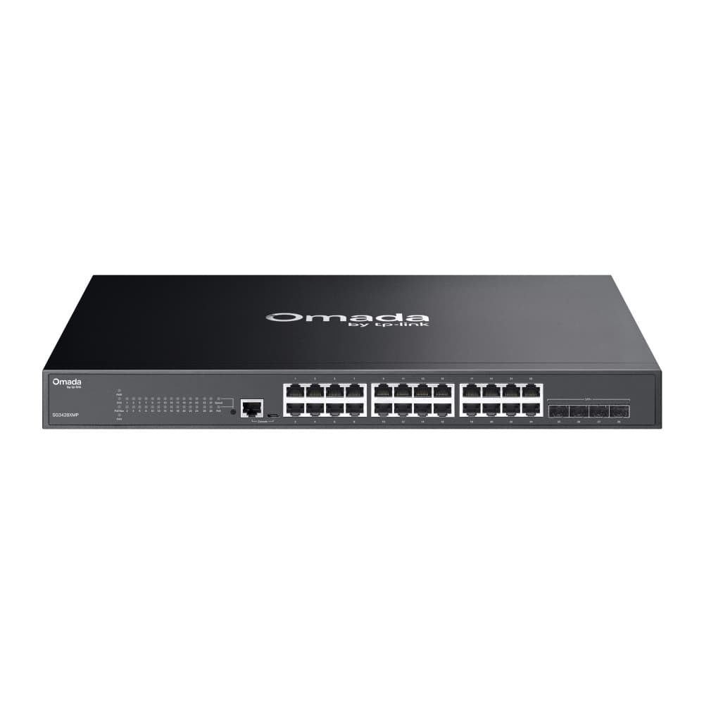 TP-Link SG3428XMP - Omada 24-Port PoE+ Gigabit L2+ Managed Switch with 4 10GE SFP+ Slots, image 1 of 5